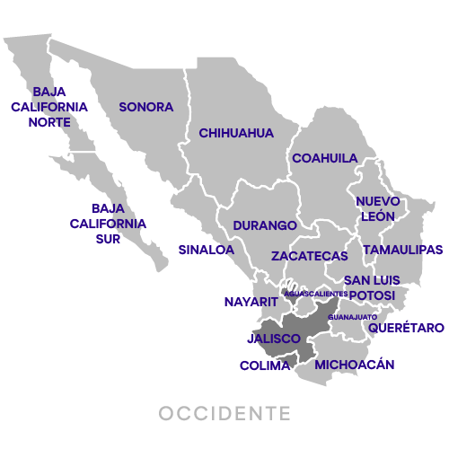 Mapa de la región asignada a Javier Ramírez